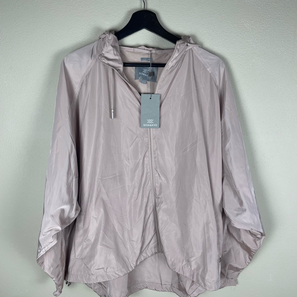 Soia & Kyo Pink Zippered Wind Breaker Cape